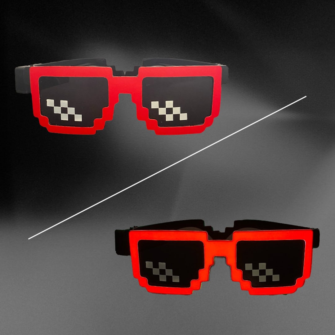 Pixel Rizz Glasses Red Glow Light up Glasses, Pixel LED Glasses, Neon Festival Rave Shades ...