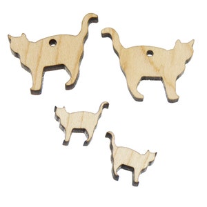 Cats *Choose Size* Earring Blank Supply | 4 or 10 Pieces | Jewelry Finding | Crafting | Sustainable Wood