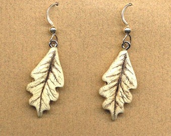 Oak leaf tree dangle earrings