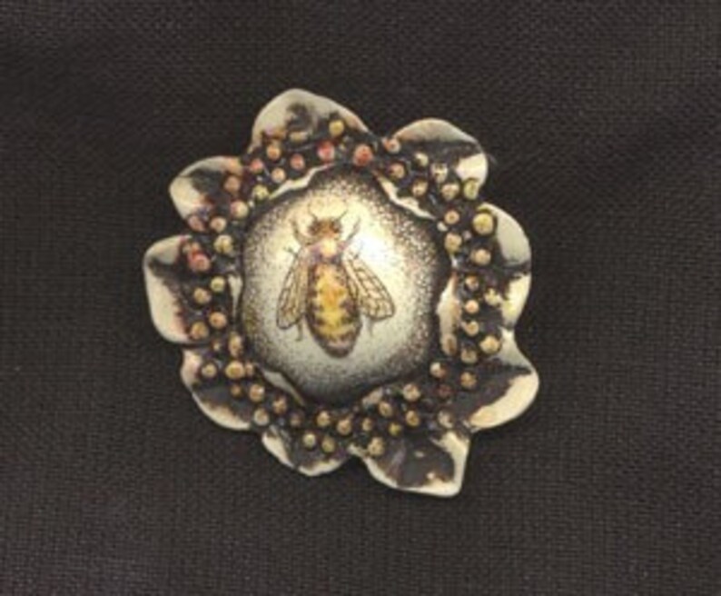 Honey bee pin carved cast scrimshaw resin moosup valley Etsy