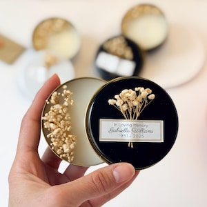 Elegante bomboniera per invitati a nozze – Candela di latta fatta a mano con fiori secchi – Bomboniere con candele di compleanno – Bomboniere con candele funebri