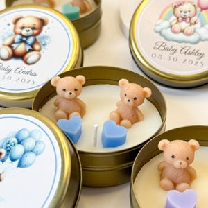 Bomboniera a forma di candela con orsetti di peluche e cuori – Regalo adorabile per baby shower, compleanni e feste di rivelazione del sesso, bomboniere di compleanno fatte a mano