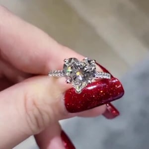 3tcw Moissanite Engagement Ring Heart Cut Cathedral Setting Bridal Jewelry Gift Premium Quality