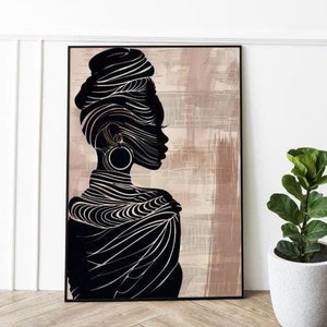 African Woman wall art Gift for african Culture Black Art Print Ethnic African Decorations Art African Home decor african caribbean painting