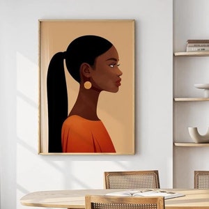 Afrikaanse kunstposter zwarte vrouw Afrikaanse woondecoratie zwarte kunst posters cadeau voor Afrikanen Afrocentrische kunst smalle muur kunst etnische wanddecoratie