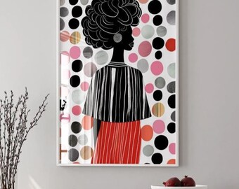 African Woman Art Print: Black Art, Ethnic Home Decor (Digital Download)