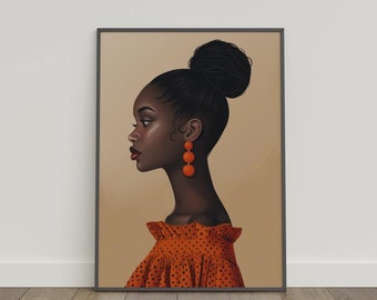 黒人女性のアートプリント：アフロセントリックな装飾、エスニックな壁アート