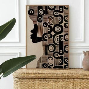 Afrikanische Frau Kunst Wand Geschenk für afrikanische Afrikanische Kultur Schwarz Kunstdrucke Ethnische Afrikanische Kunst Afrikanische Dekorationen Afrikanische Wohndekoration