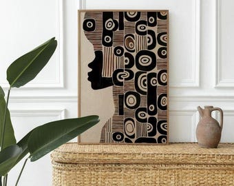 African Woman Art Print: Black Art, Ethnic Home Decor (Digital Download)