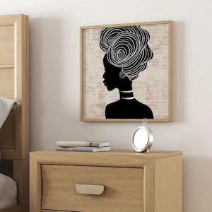 Afrikanische Frau Kunst Wand Geschenk für afrikanische Afrikanische Kultur Schwarz Kunstdrucke Ethnische Afrikanische Kunst Afrikanische Dekorationen Afrikanische Wohndekoration