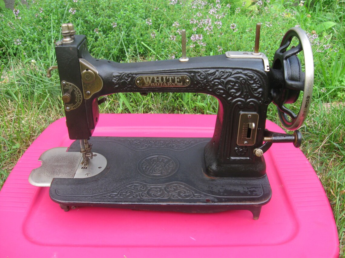 Vintage 1928 White Rotary Sewing Machine with Embossed Design Etsy