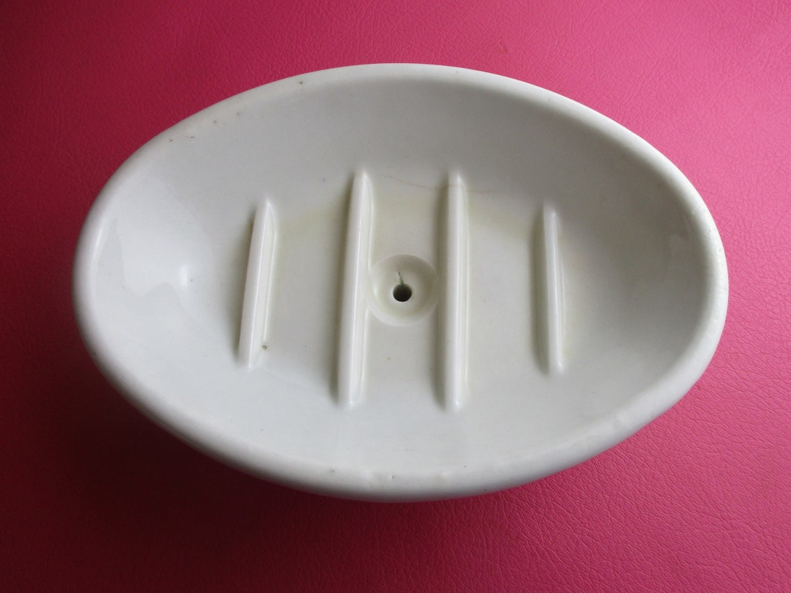 Vintage Porcelain Oval Soap Dish for Wall Mount Fixtures Etsy