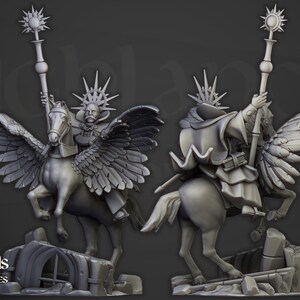 High Mage of Sunland on Pegasus |  Tabletop | Free bases |  RPGs | Roleplaying | 32mm 28mm | Highlands Miniatures | Empire