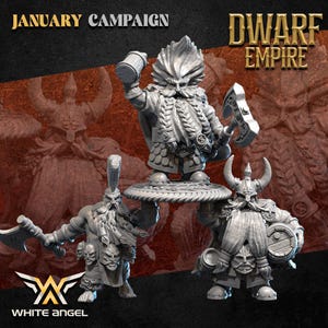ZWERGENPARTY – Zwergenreich | White Angel Miniatures | Rollenspiel | Tabletop | Kostenlose Basen | Rollenspiel | 32 mm/28 mm | Zwerge