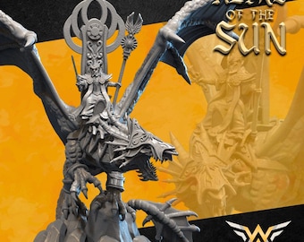 Opperdraak Aartsmagiër - Erfgenamen van de Zon | White Angel Miniatures | RPG | Rollenspel | 32mm/28mm | Hoge Elf | Tafelspel | Gratis bases