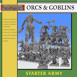 ARMY STARTER: Goblins |  RPGs |  Tabletop | Free bases | 32mm 28mm | Monstrous Encounters | Orcs & Goblins