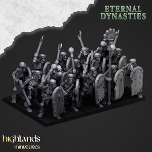 Ancient Skeletons with Hand Weapons - Eternal Dynasties | Roleplaying | Highlands Miniatures