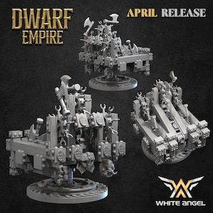 Zwergen-Axtmaschine – Zwergenreich | | White Angel Miniatures | RPG | Rollenspiel | 32 mm/28 mm | Zwerge | Tabletop | Kostenlose Basen