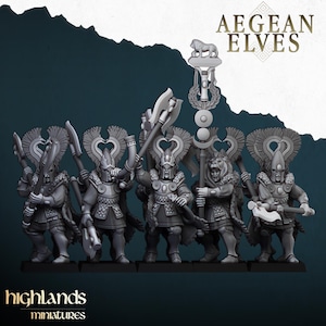 Nemean Lions - Aegean Elves | RPGs | Roleplaying | 32mm 28mm |  Tabletop | Free bases | Highlands Miniatures | High Elf