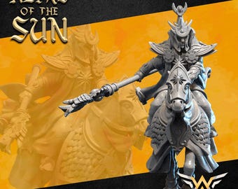 Aartsmagiër van de Zonnerijder - Erfgenamen van de Zon | White Angel Miniatures | Tafelspellen | Tafelspel | Gratis bases | 32mm/28mm | Hoge Elf