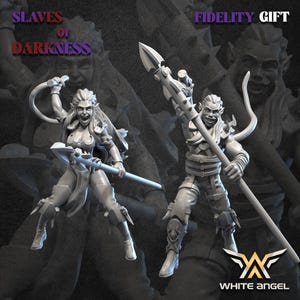 Tamers - Slaven van de Duisternis | White Angel Miniatures | Duistere Elfen | Tafelspel | Gratis bases