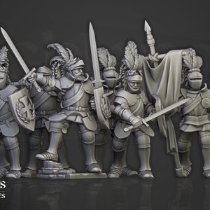 Knights on foot - Sunland |  |  RPGs | Roleplaying | 32mm 28mm | Highlands Miniatures | Empire|  Tabletop | Free bases