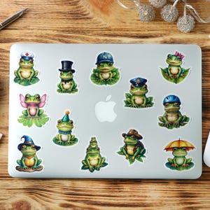 Funny Frog Stickers: Waterproof Vinyl Decals for Laptop, Water Bottle