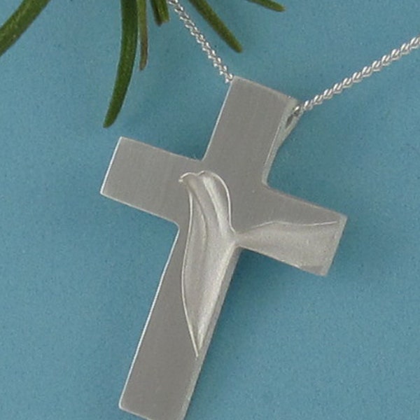 Holy Spirit Cross, Dove Cross Pendant with Chain, Women's Religious Jewelry, Family Dove Crosses from our Spiritus Christian Collection