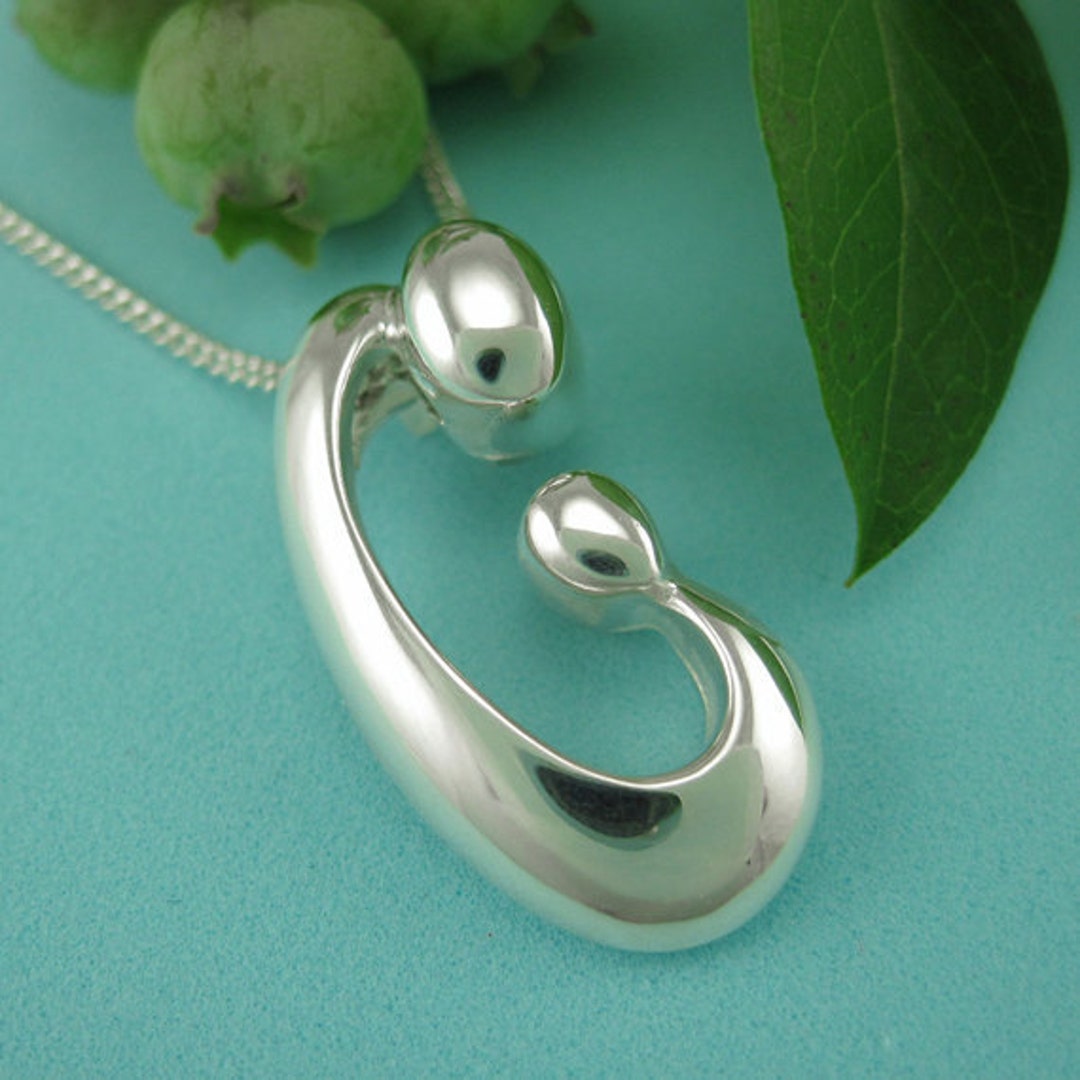 Silver Necklace for Moms, Mother and Child Necklace, ‘connection ...