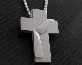 Deacon Jewelry, Large Deacon Stole Cross Necklace, Sterling Silver Deacon Pendant with Chain, from our Spiritus Christian Jewelry