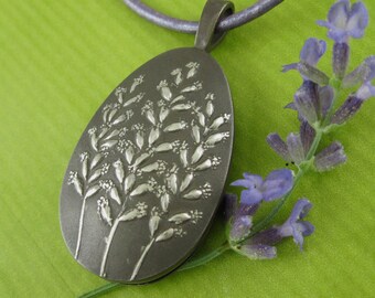 Lavender Locket, Silver Lavender Diffuser, Oval Scent Locket, Aromatherapy Locket, Lavender Jewelry, from our Lavande Jewelry Collection