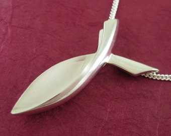 Fish Ichthus Necklace, Christian Fish Pendant, Vertical with Chain - Spiritus Jewelry