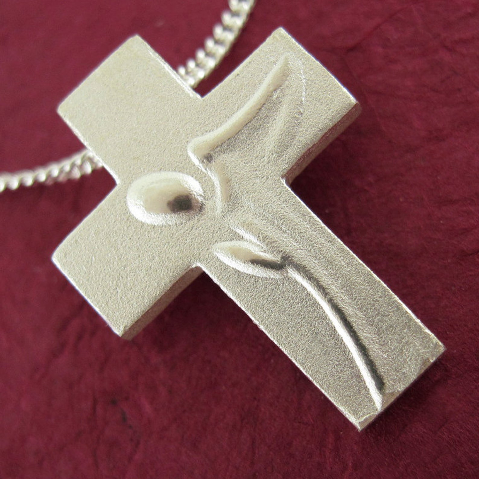 Silver Angel Cross Necklace guardian Angel Cross Etsy