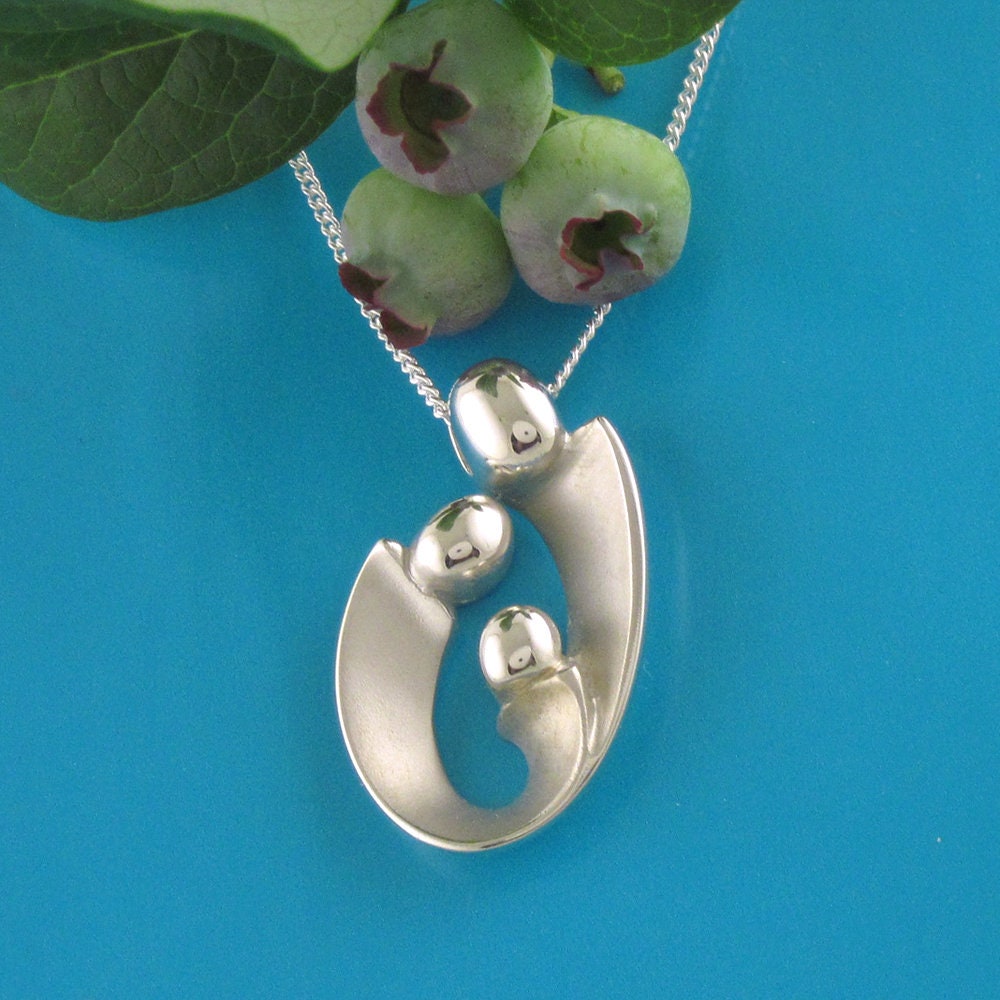 Mother and two child necklace sale