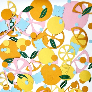 Coriandoli a tema agrumi per feste Baby shower al limone Decorazione per feste a tema agrumi per feste Baby shower Decorazione da tavolo per feste a tema agrumi Frutta arancione