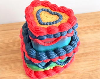 Kawaii Cake Fidget Clicker: Heart Pastel Mechanical Keyboard Toy