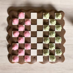 Minijuego de damas con temática de helado: juego de mesa de viaje kawaii