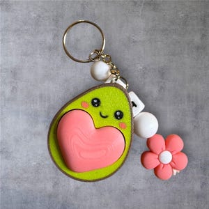 Avocado Clicker Fidget Keychain – Cute ADHD Fidget Toy | Sensory Stim Toy for Focus & Anxiety | Gift for Avocado Lover | Clicky Keychain