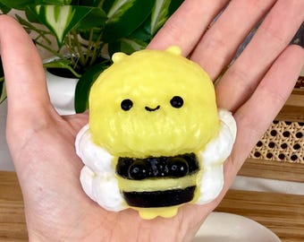 Kawaii Bee Squishy for Stress Relief ADHD Sensory Toy Weighted Fidget Toy Cute Desk Toy Gift for Bee Lover