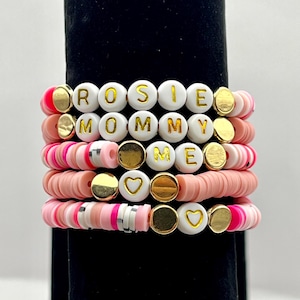 Conjunto de joyas a juego con pulseras para mamá y yo, regalo para la vuelta al cole. Pulsera a juego para mamá y yo, regalo personalizado para madre e hija para niña.