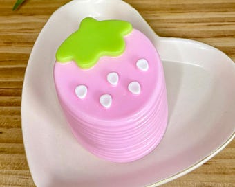 Large Strawberry Squishy for Stress Relief ADHD Sensory Toy Weighted Fidget Toy Cute Desk Toy Pink Strawberry Gift for Fruit Lover