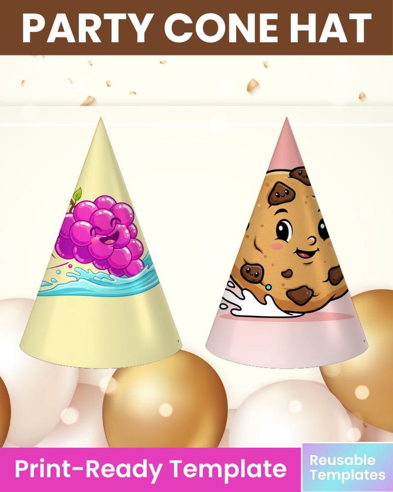 Editable Party Cone Hat Template – 11x8.5 inches | Canva + Svg Png Jpg Psd | Instant Download image 8