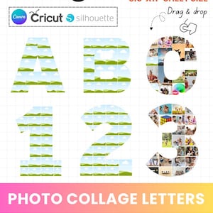 Photo Collage Letters and Numbers Canva Template, Alphabet Photo Collage, Birthday Number Collage, Memorial Photo Gift
