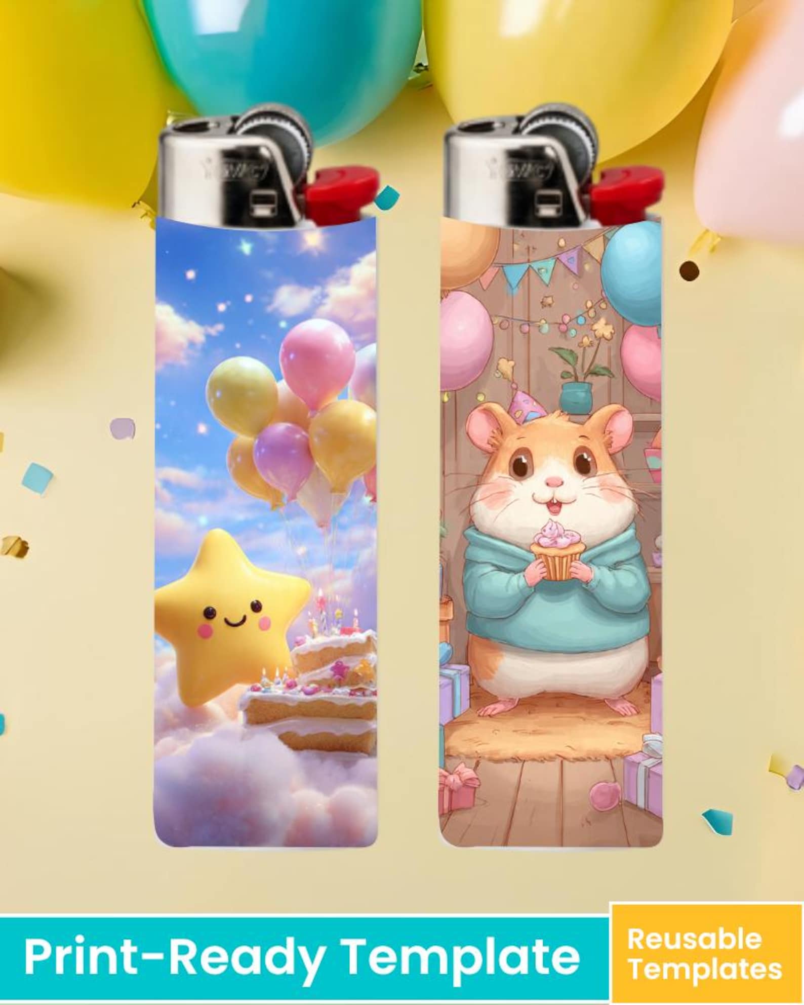 Custom Lighter Wrap Template | Editable Canva Lighter Label | Bic ...