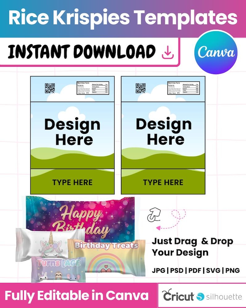 Editable Rice Krispies Wrapper Template | Rice Krispies Treat Label ...