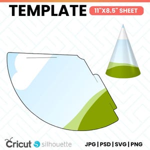 Editable Party Cone Hat Template – 11x8.5 inches | Canva + Svg Png Jpg Psd | Instant Download image 2