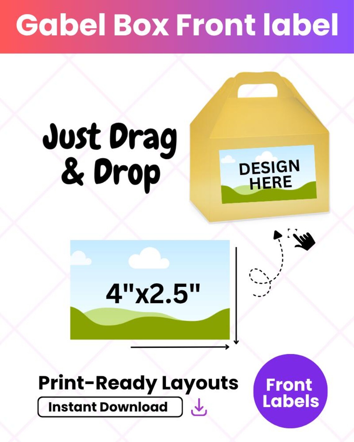 Editable Gable Box Label Template Bundle | Canva Drag & Drop | DIY ...