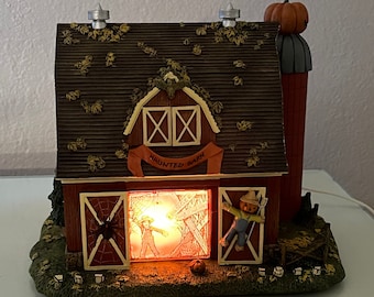 Thomas Kinkade John Deere Halloween Village: Enter if you Dare Haunted Barn Collectible