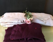 Light and medium lavender, maroon felted wool fabric pieces for penny rugs, rug hooking, applique, quilting, crafts, 1 13 ounces, set no 1