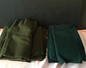 Forest and olive green felted wool fabric for crafting, rug hooking, penny rugs, quilting, appliqué set 6